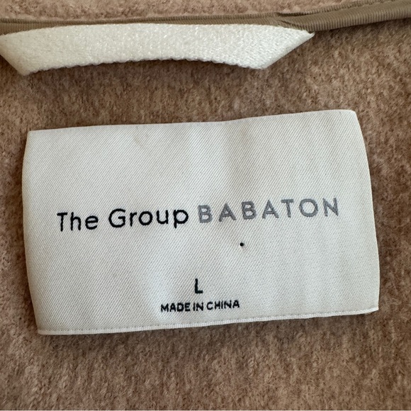 Aritzia Babaton Tamarak Merino Wool Open Front Coat Camel Long Jacket - Picture 7 of 10